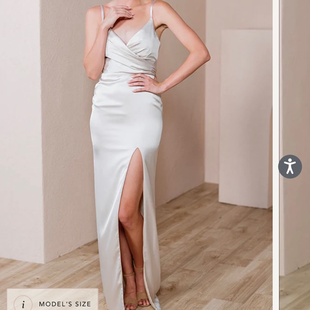 Revelry Rava satin dress in Blush